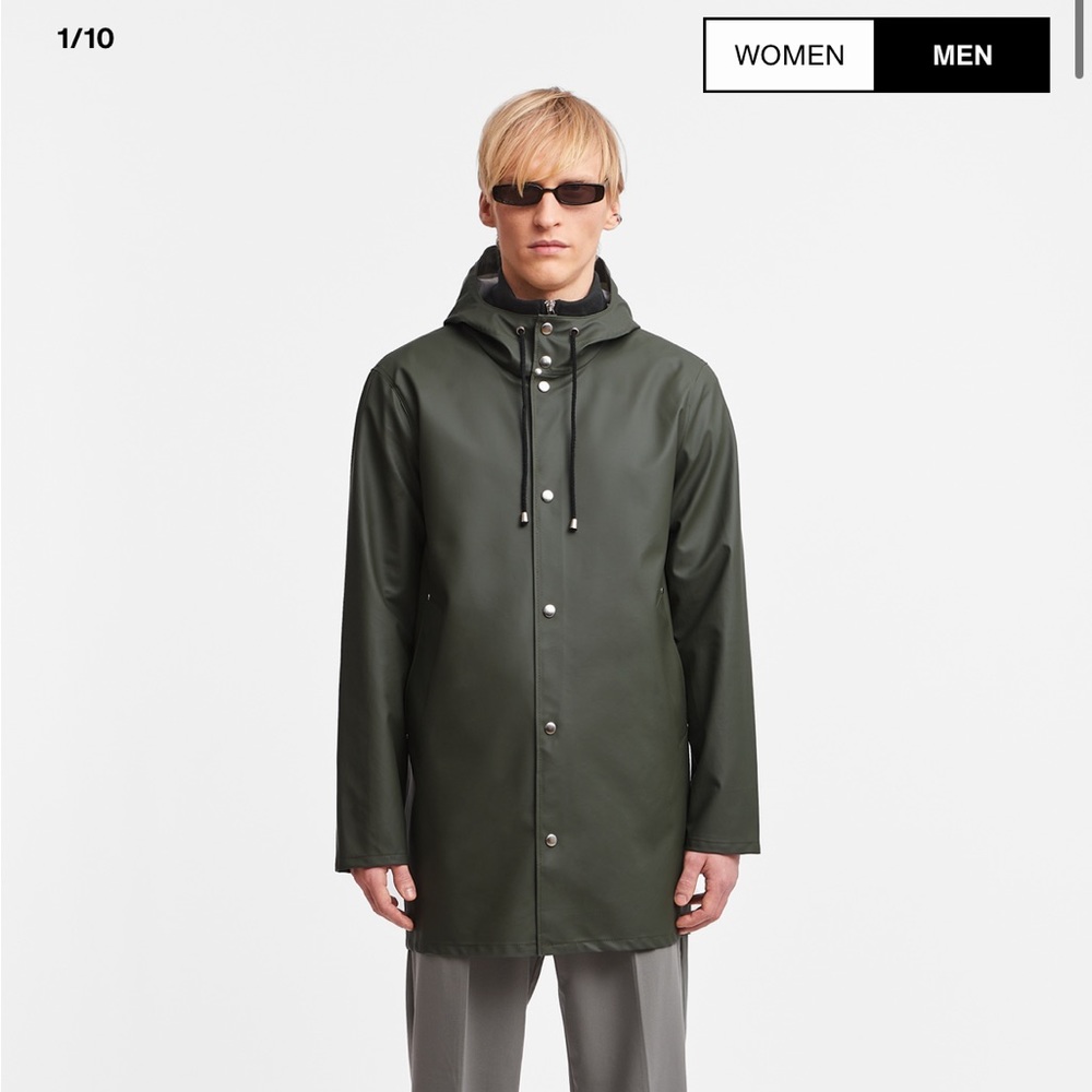 NWT Stutterheim Stockholm Lightweight Raincoat in Green - XL